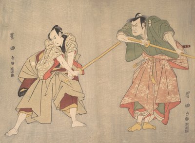 Scen från ett oidentifierat drama, ca. 1800. av Utagawa Toyokuni I