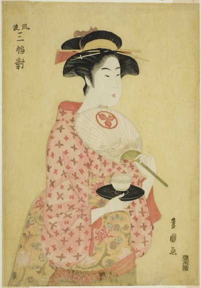 Takashima Ohisa, från serien "A Fashionable Set of Three (Furyu sanpuku tsui)" av Utagawa Toyokuni I
