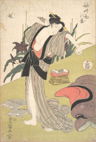 Gökens första besök. av Utagawa Toyokuni I