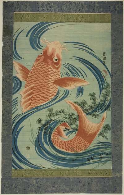 Röda karpen av Utagawa Toyokuni I