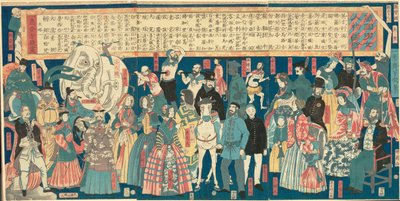 Dagstur f sidoplan d wo nudlar från Manny Takagin försöker (man och kvinna i Bangkok) av Utagawa Yoshiiku