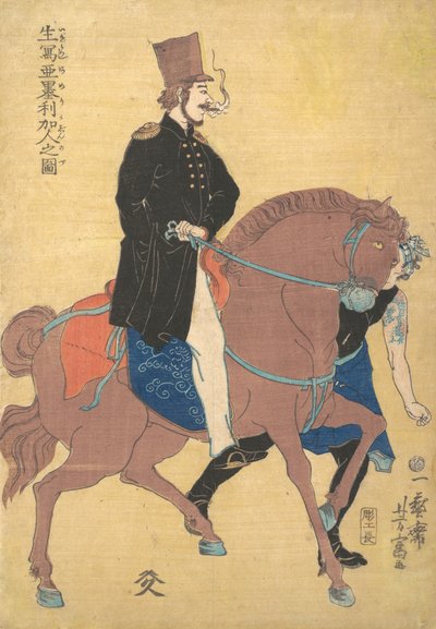 An American Drawn from Life, 1861, andra månaden. av Utagawa Yoshitomi