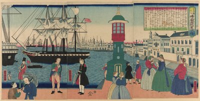 Paris, F turbulenta tider (med franska Paris), från Teseries av Utagawa Yoshitora