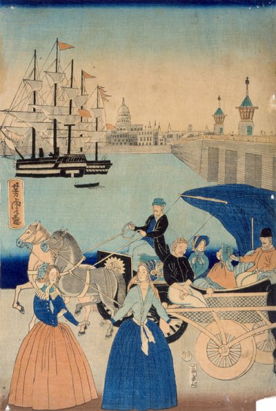 Bild från London, England av Utagawa Yoshitora