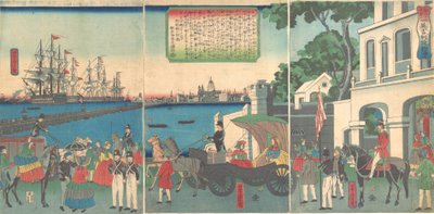 The Port of London England, 2:a månaden, 1862. av Utagawa Yoshitora