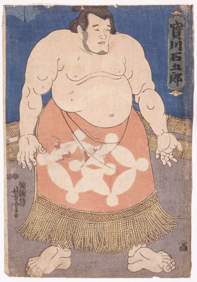 Summan? Brottaren Takaragawa Ishigor? (träblock i färg) av Utagawa Yoshitora