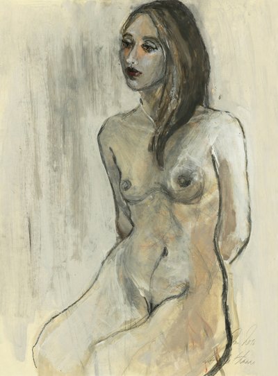 En kontemplativ nakenfigur av Ute Rathmann