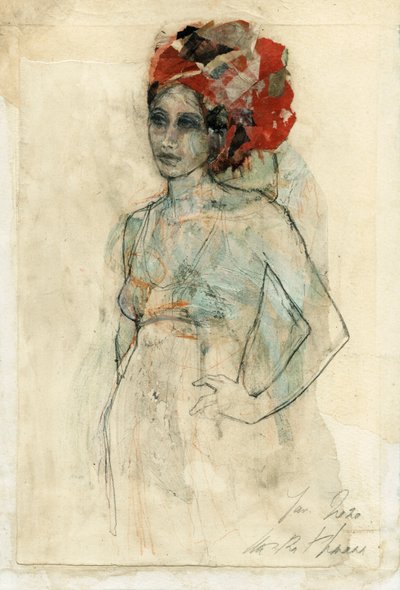 Elegant kvinna med turban av Ute Rathmann