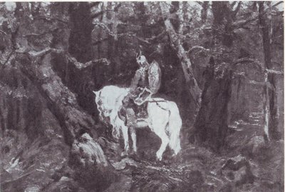 I tanke  (En riddare till häst går in i en tät skog) av V.Vasnetsov
