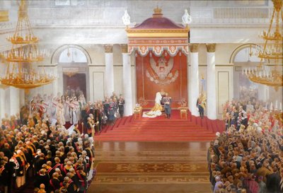Tal från tronen av kejsar Nicholas II i samband med öppnandet av den första statsduman av V Polyakov