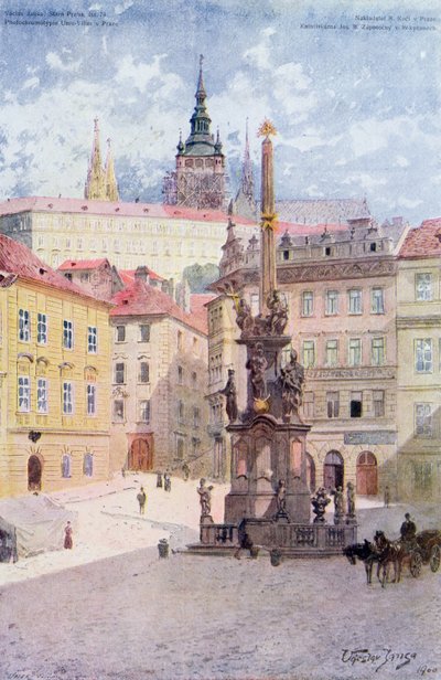 Pestpelaren i St. Treenigheten, Malostranske Namesti, Mala Strana, Prag av Vaclav Jansa