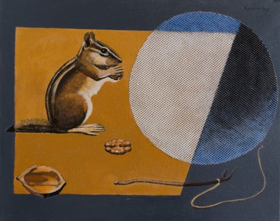 Chipmunk Escape The Trap, 2021 (akryl på duk) av Vadym Vaskovsky