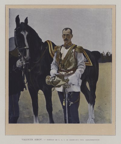 Porträtt av storhertig Paul Alexandrovich av Ryssland (färg litho) av Valentin Aleksandrovich (after) Serov