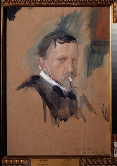 Självporträtt. Verk av Valentin Alexandrovich Serov (1865-1911), akvarell och gouache på papper av Valentin Aleksandrovich Serov