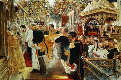 Kröning av kejsar (tsar) Nikolaus II av Ryssland 1894 av Valentin Serov (19 januari av Valentin Aleksandrovich Serov