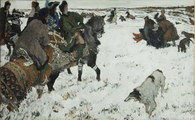 Peter I på jakt, 1902 av Valentin Aleksandrovich Serov