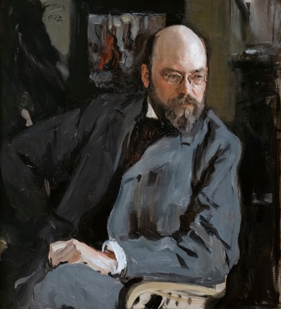 Porträtt av Ilya Ostroukhov av Valentin Aleksandrovich Serov