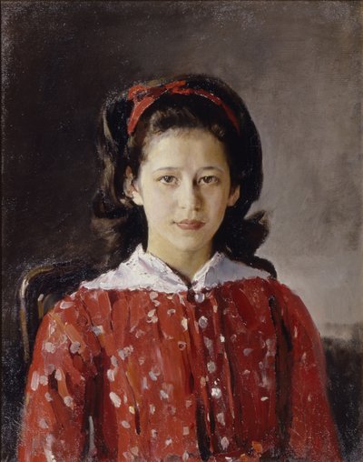 Porträtt av Lyudmila Anatolyevna Mamontova 1874-1937, 1884 av Valentin Aleksandrovich Serov