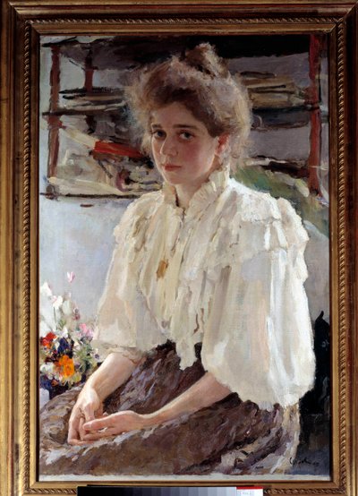 Porträtt av Madame Lwoff (1864-1955), född Maria Yakovlena Simonovich, kusin till konstnären av Valentin Aleksandrovich Serov