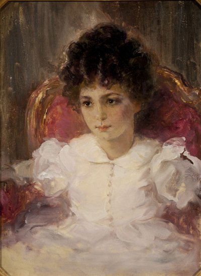 Porträtt av Tatyana Sergeevna Khokhlova, Botkina 1897-1985 som barn av Valentin Aleksandrovich Serov