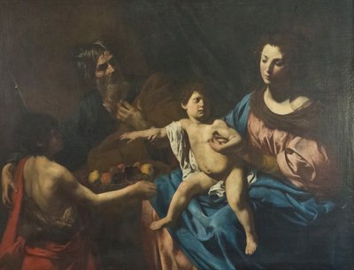 Helig familj med den unge Johannes Döparen av Valentin de Boulogne
