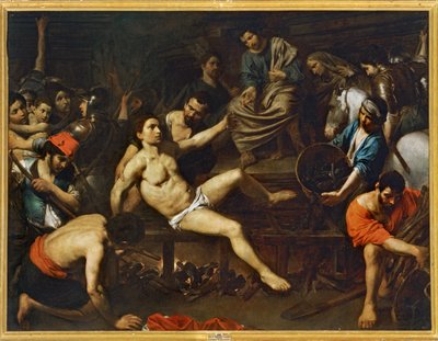 Sankt Laurentius martyrskap ... (målning på duk) av Valentin de Boulogne