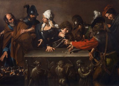 Förnekelsen av Sankt Peter, av Valentin de Boulogne (1591-1632). Olja på duk, ca. 1616-1617. Mått: 171,5x241 cm. Roberto Longhi Art History Studies Foundation, Florens av Valentin de Boulogne