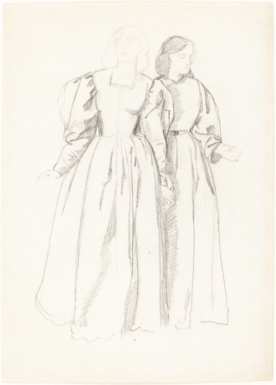 Studie av två unga kvinnor [recto] av Valentine Cameron Prinsep