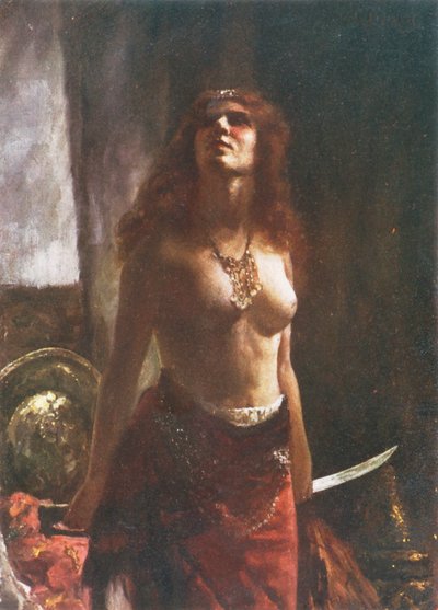 I Assyrians tält (färg litho) av Valentine Davis