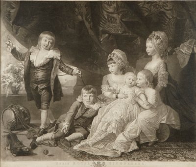 Prinsessan Augusta, Prinsessan Elizabeth, Prins Ernest, Prins Augustus, Prins Adolphus och Prinsessan Mary av Valentine Green