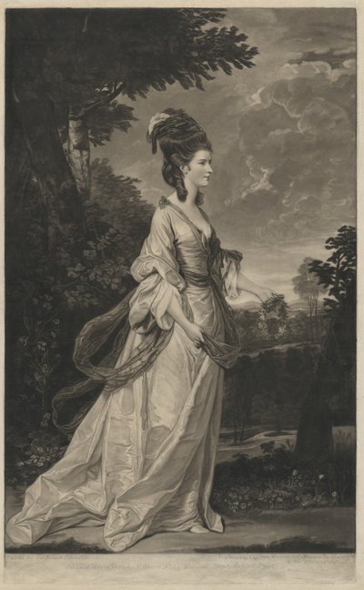 Jane (Fleming), grevinna av Harrington av Valentine Green after Sir Joshua Reynolds
