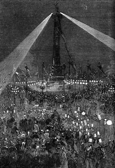 Belysning av Place de la Bastille i Paris av Valnay Pere et fils