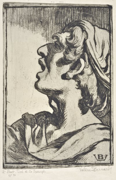 Head of Man (teckning) av Valère Bernard