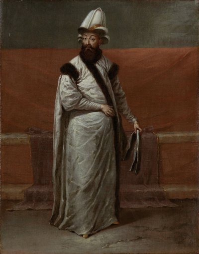 Nevsehirli Damat Ibrahim Pasha, storvesir av det osmanska riket, ca 1728 av Vanmour