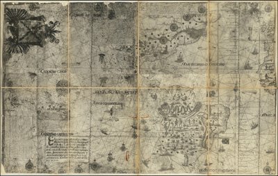 1551 års karta över västra halvklotet av Sancho Gutiérrez av Various