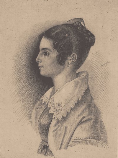 Grevinnan Vera Fyodorovna Vyazemskaya, född Gagarina 1790-1886 av Vasili Fyodorovich Binemann