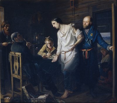 Kommissarie för landsbygdens polisutredning, 1857 av Vasili Grigorevich Perov