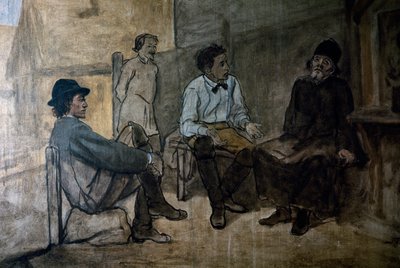 Dispute om religion, av Vasily Perov (1834-1882). Ryssland, 1900-talet. av Vasili Grigorevich Perov