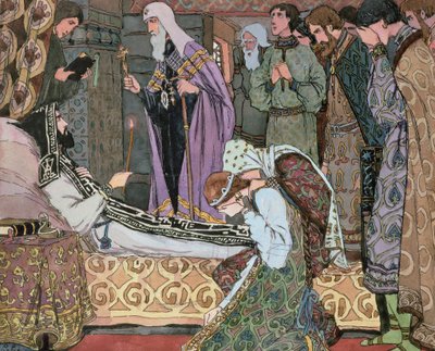 Dödsbädd för storhertigen Dmitry av Don (1350-89), ca 1910 av Vasili Vasil