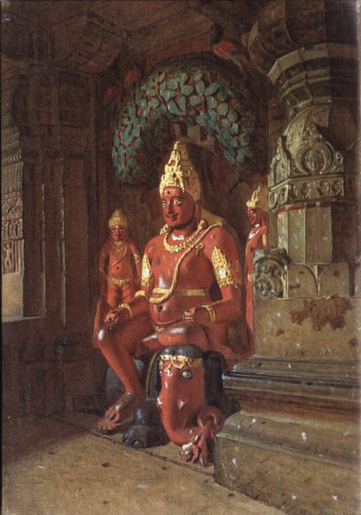 En Vishnu-staty i Indra-templet, 1874 av Vasili Vasilievich Vereshchagin