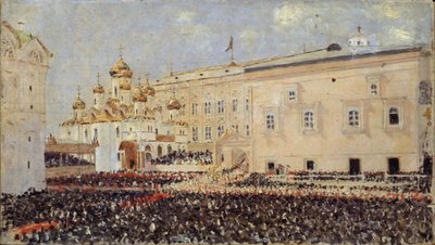 Kröningen av kejsar Alexander III i Kreml i Moskva den 15 maj 1883, 1883 av Vasili Vasilievich Vereshchagin