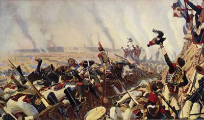 Slutet av slaget vid Borodino (färglitografi) av Vasili Vasilievich Vereshchagin