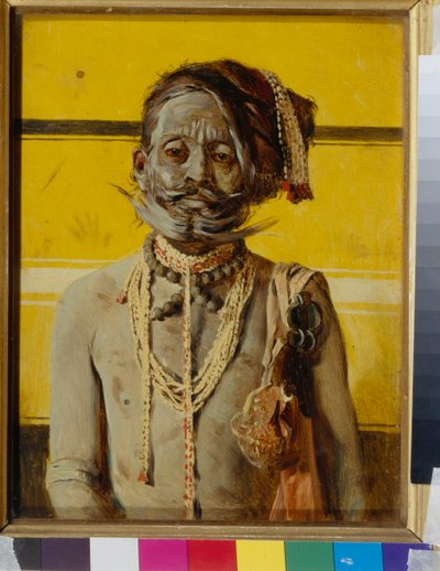 En fakir (A fakir) - Målning av Vasili Vasilyevich Vereshchagin (Vassili Vereshchagin) (1842-1904), olja på trä (24,2x18,8 cm) av Vasili Vasilievich Vereshchagin