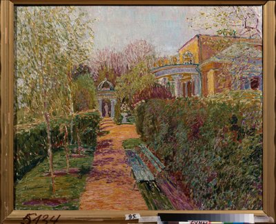 En tepaviljong - Målning av Vasili Vasilyevich Perepletchikov (1863-1918), olja på duk av Vasili Vasilyevich Perepletchikov