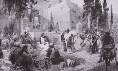Jesus och kvinnan fångade i äktenskapsbrott (litho) av Vasilij Dmitrievich Polenov
