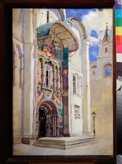 Den södra ingången till Assumption Cathedral i Moskva Kreml - Målning av Vasili Dmitrievich Polenov (1844-1927), olja på duk av Vasilij Dmitrievich Polenov