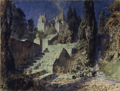 Scenografi för operan The Scarlet Rose av N. Krotkov, 1884 av Vasilij Dmitrievich Polenov