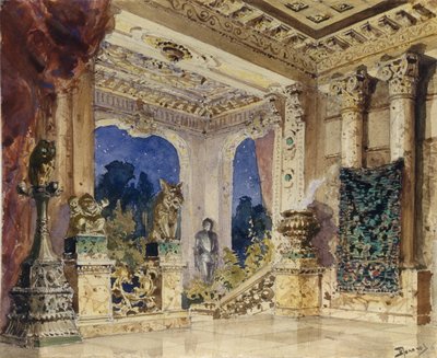 Scenografi för operan The Scarlet Rose av N. Krotkov, 1884 av Vasilij Dmitrievich Polenov