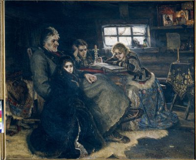 Alexandre Danilovic Menchikov och hans familj i exil av Vasilij Ivanovic Surikov