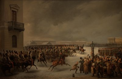Der Dekabristenaufstand auf dem Senatsplatz am 14. Dezember 1825 von Georg Wilhelm Timm